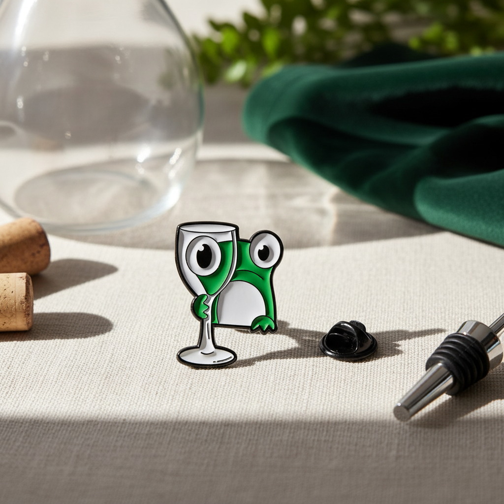 Pin's Grenouille avec Verre de Vin