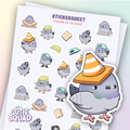 Planches d'autocollants Pigeon avec chapeaux