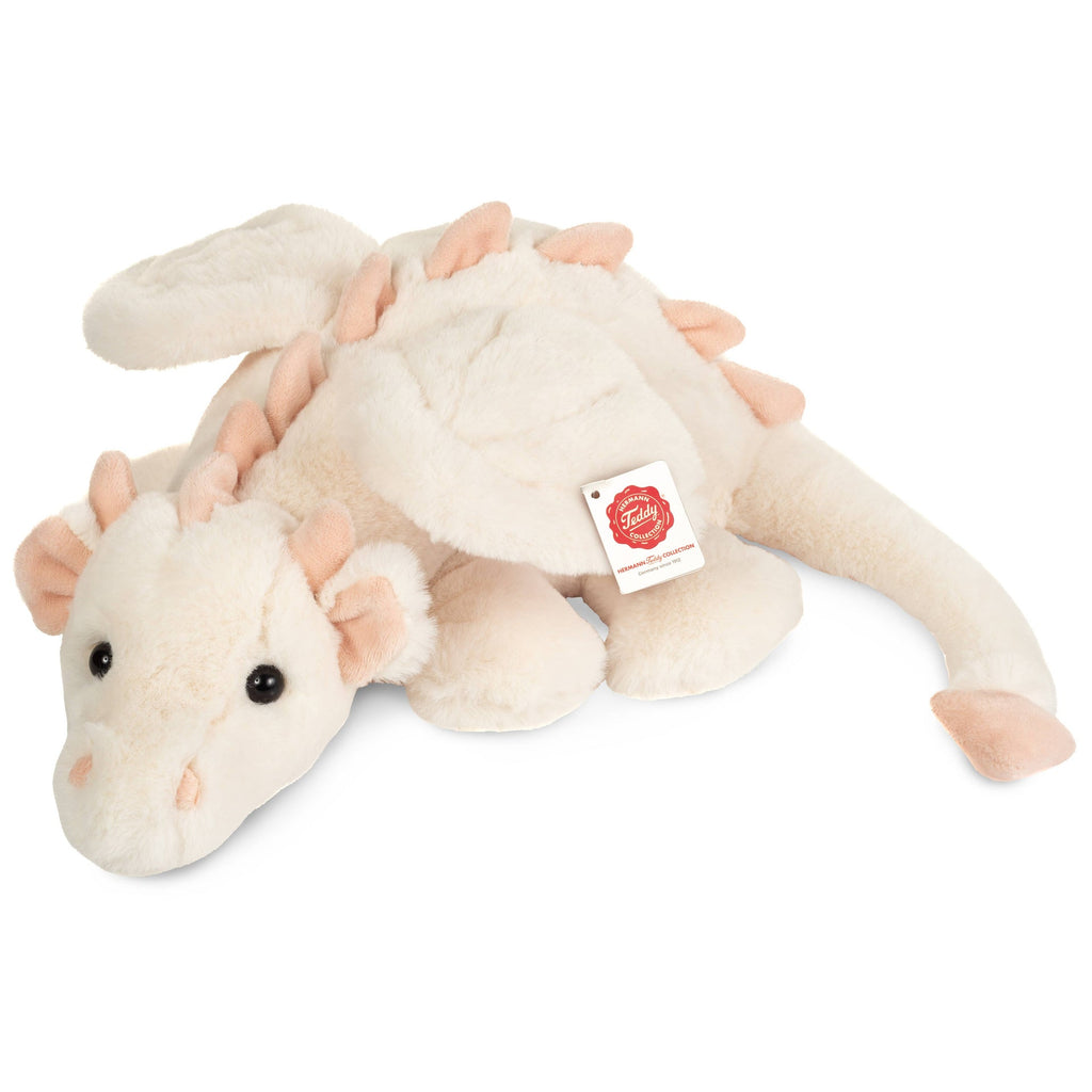 Peluche Dragon Fluffy Blanc et Rose – 32 cm