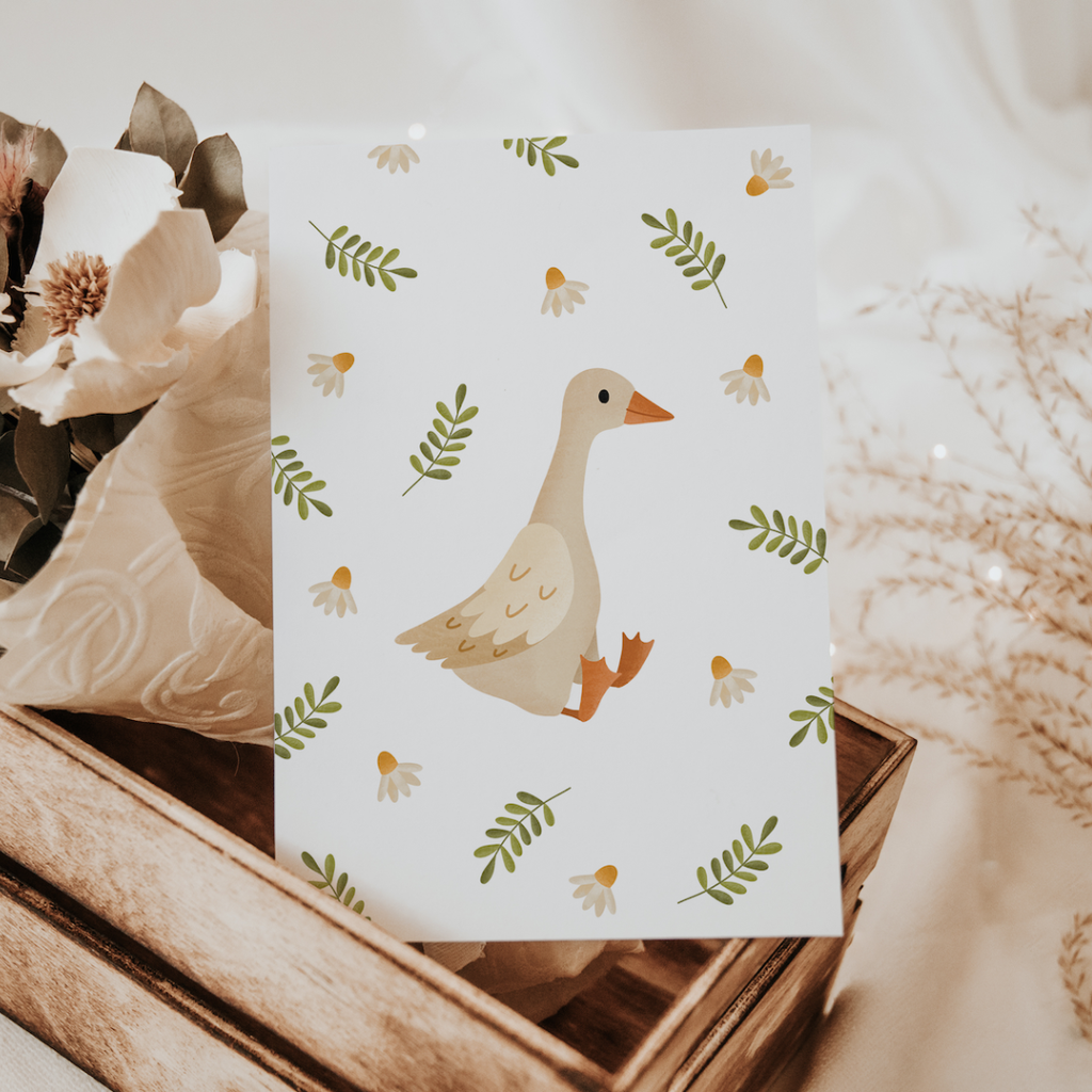 carte de voeux canard tilda theo 
