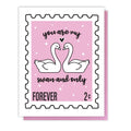 Letterpress Card "Love Swans"