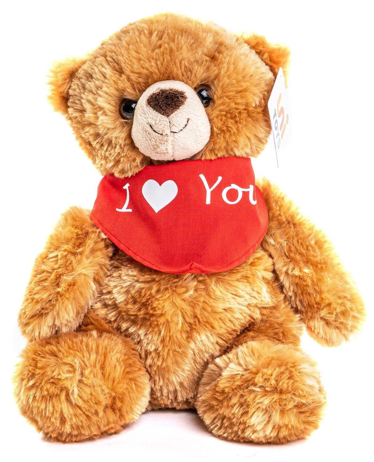 Peluche Ours Teddy (marron) avec écharpe I Love You