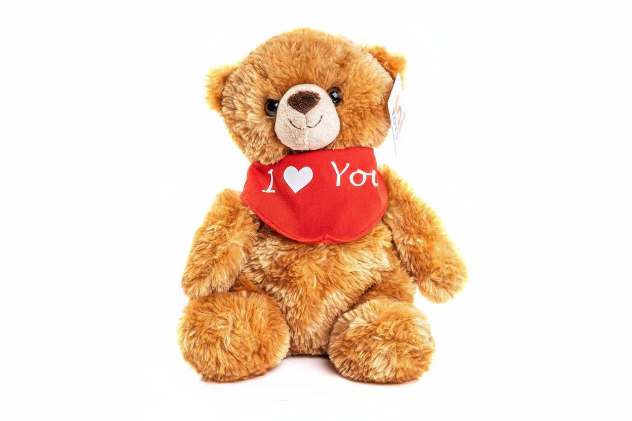 Peluche Ours Teddy (marron) avec écharpe I Love You Uni Toys