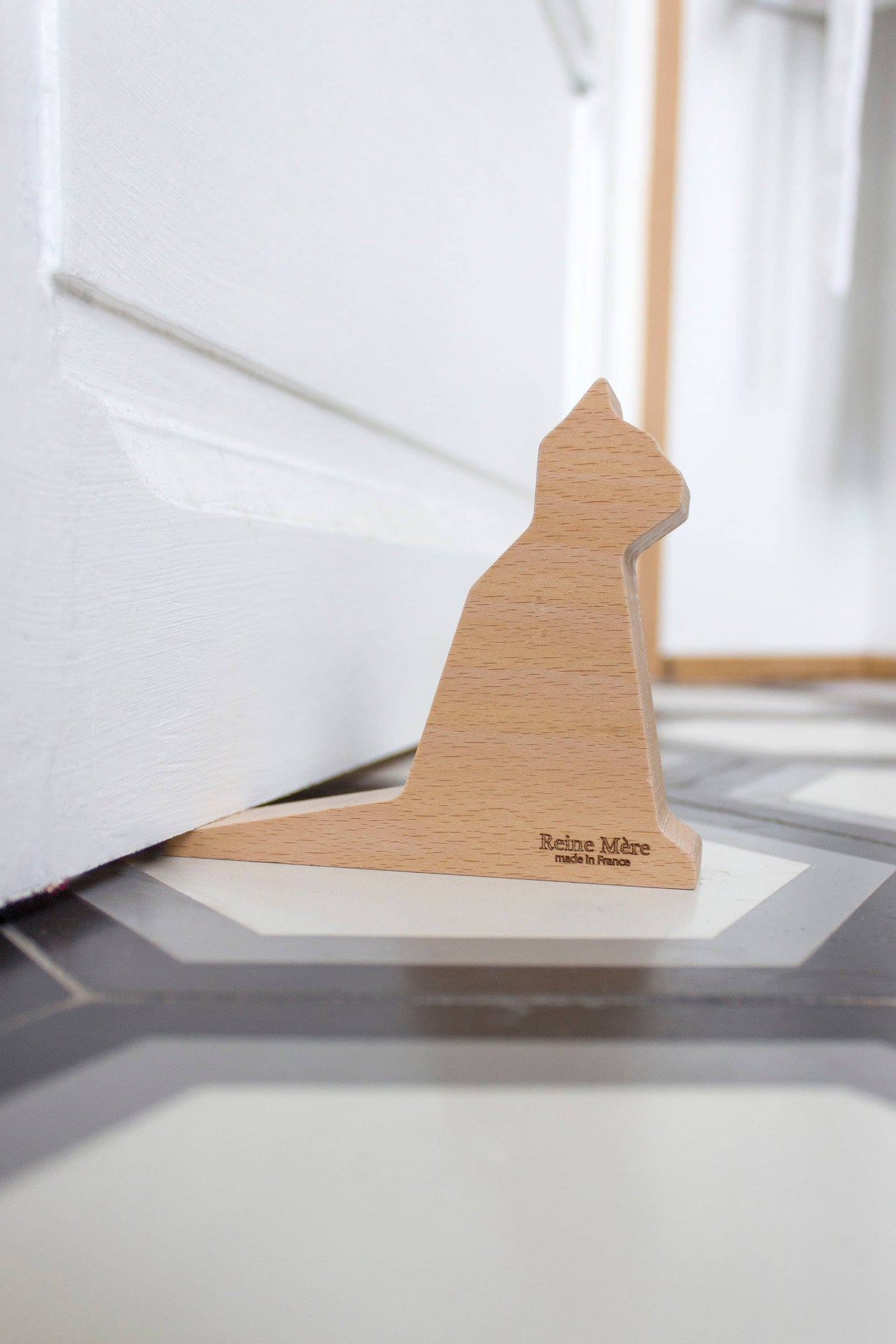Houten deurstopper - Chat Sachat