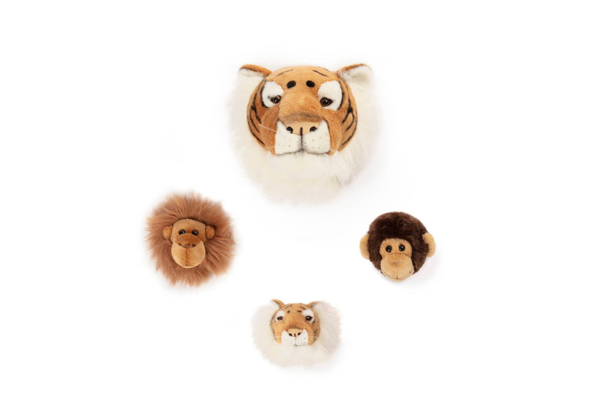 Mini Décoration Murale Peluche Têtes d'Animaux : Coffret Jungle - Wild & Soft