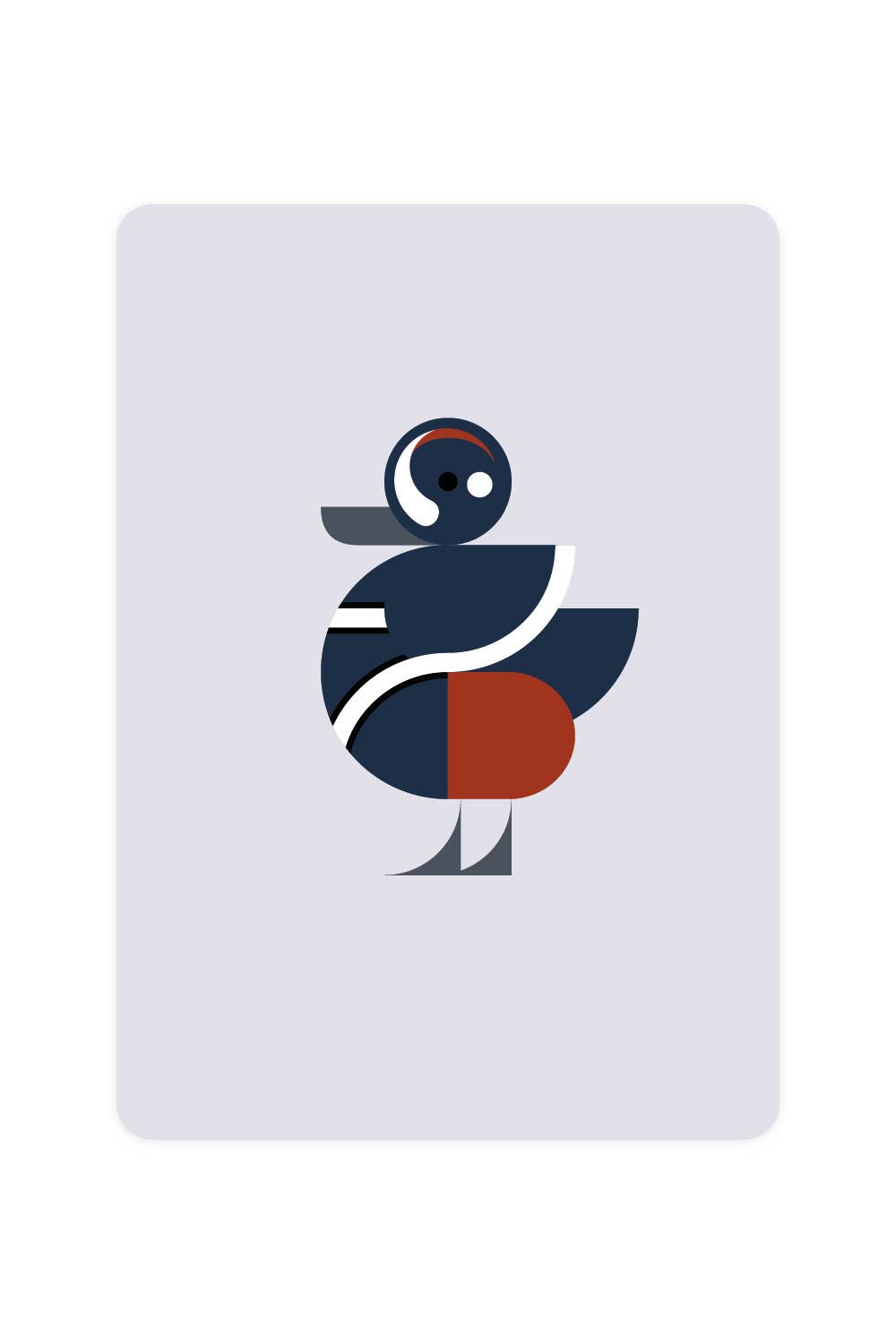 Carte postale avec Arlequin Duck