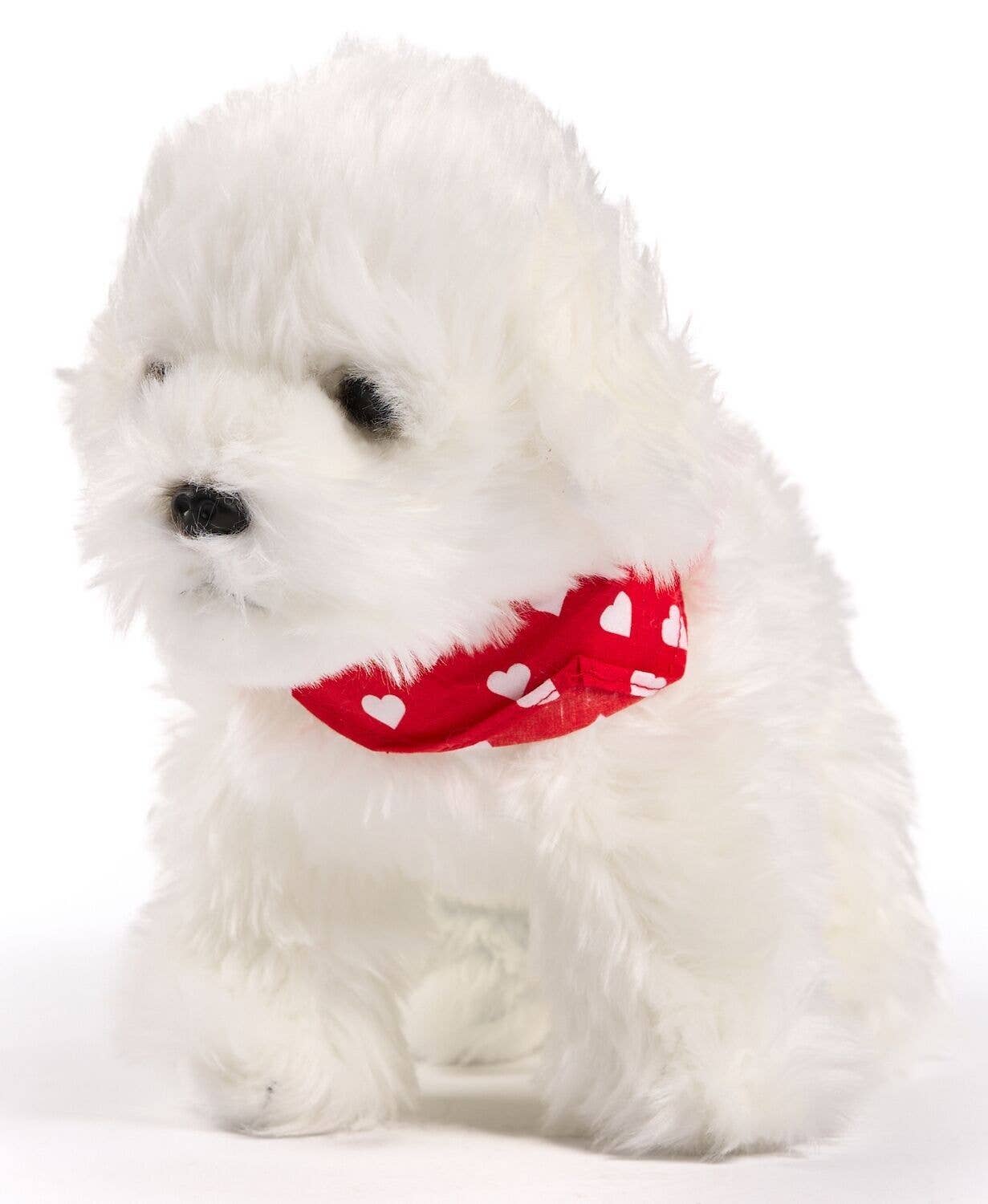 Peluche Bichon Maltais debout - Avec bandanna Uni Toys