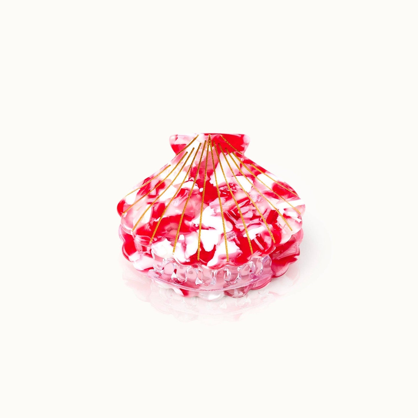 Haarspange mit Erdbeermilchshake-Muschelmotiv