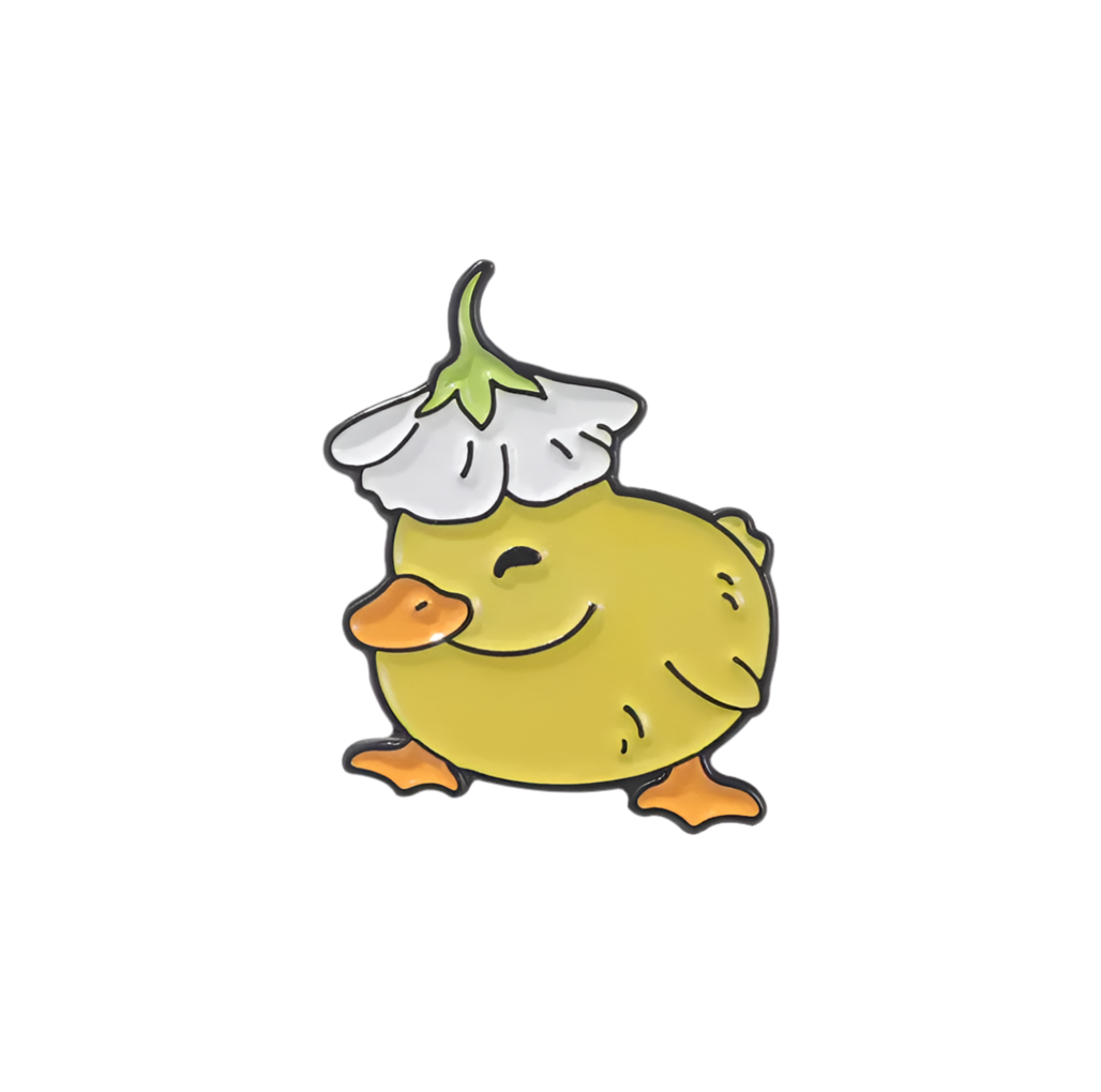 Pins Canard Jaune Fleur