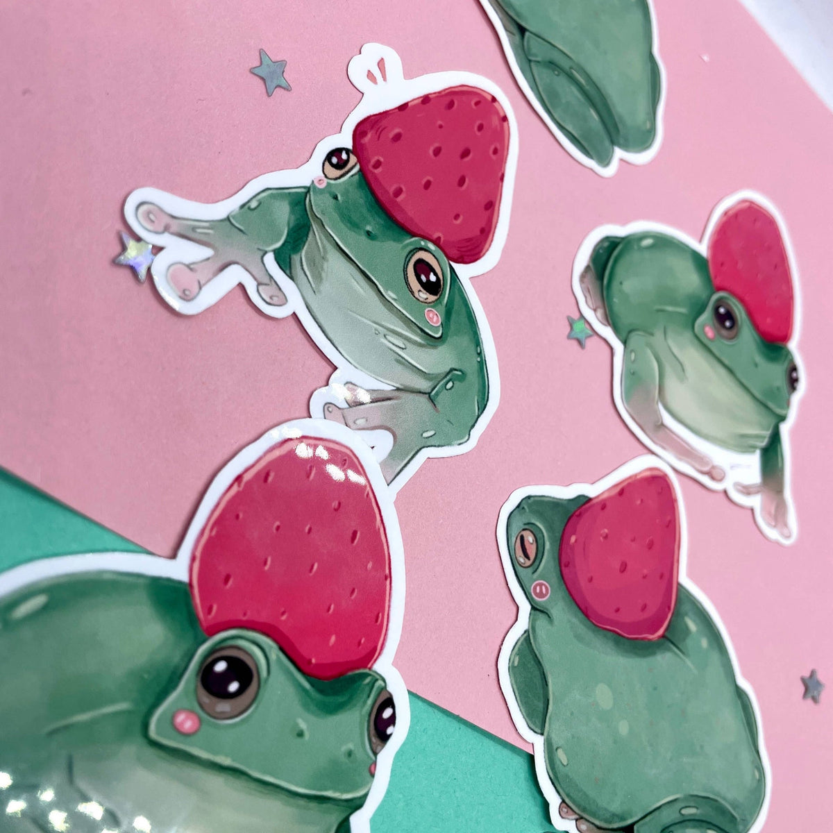 Aardbeienkikker stickerpakket