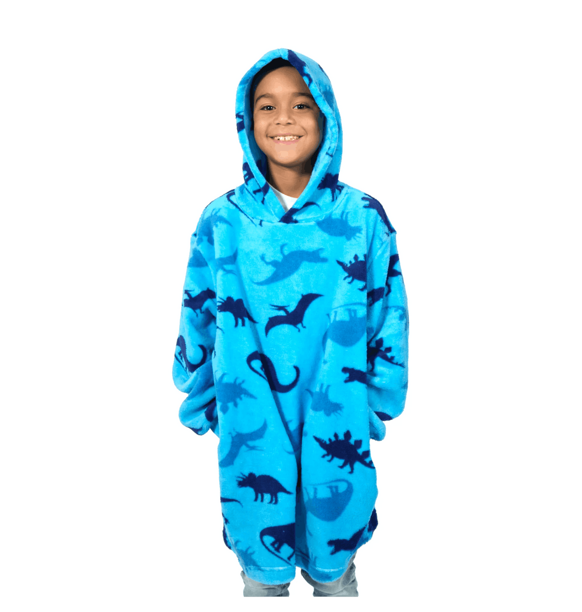 Snoodie polaire dinosaure bleu pour enfant