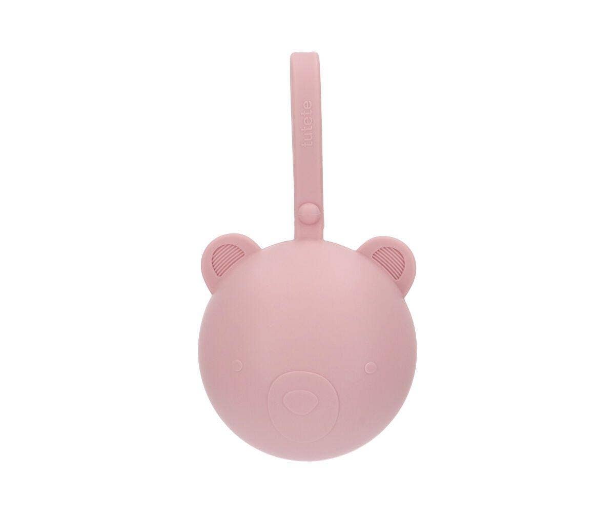 Pink Bear Silicone Pacifier Holder