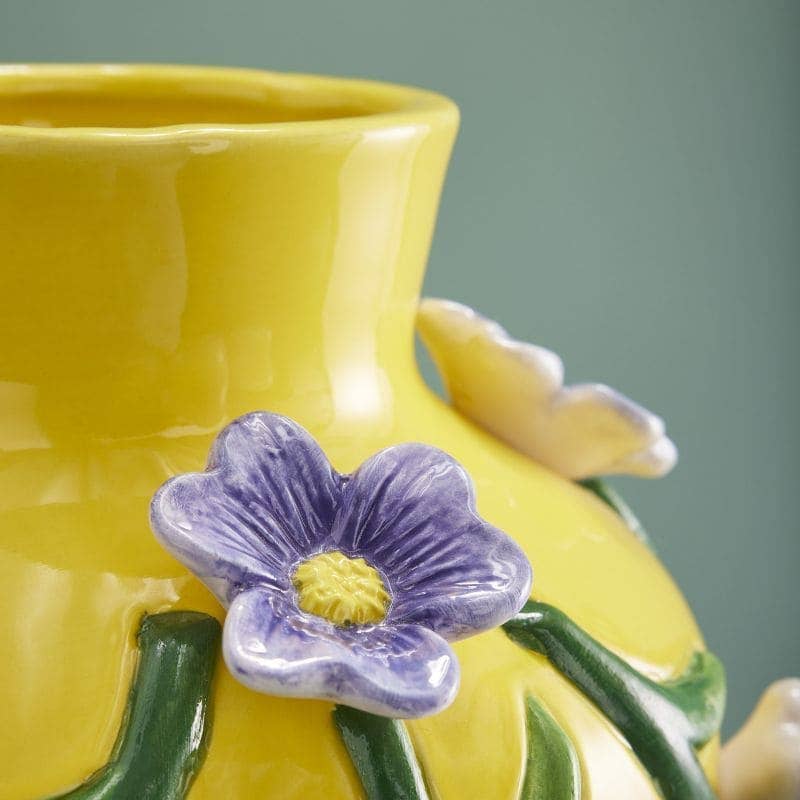 Mr. Flowers Vase, Dolomite Yellow, 23 x 23 x 26 cm