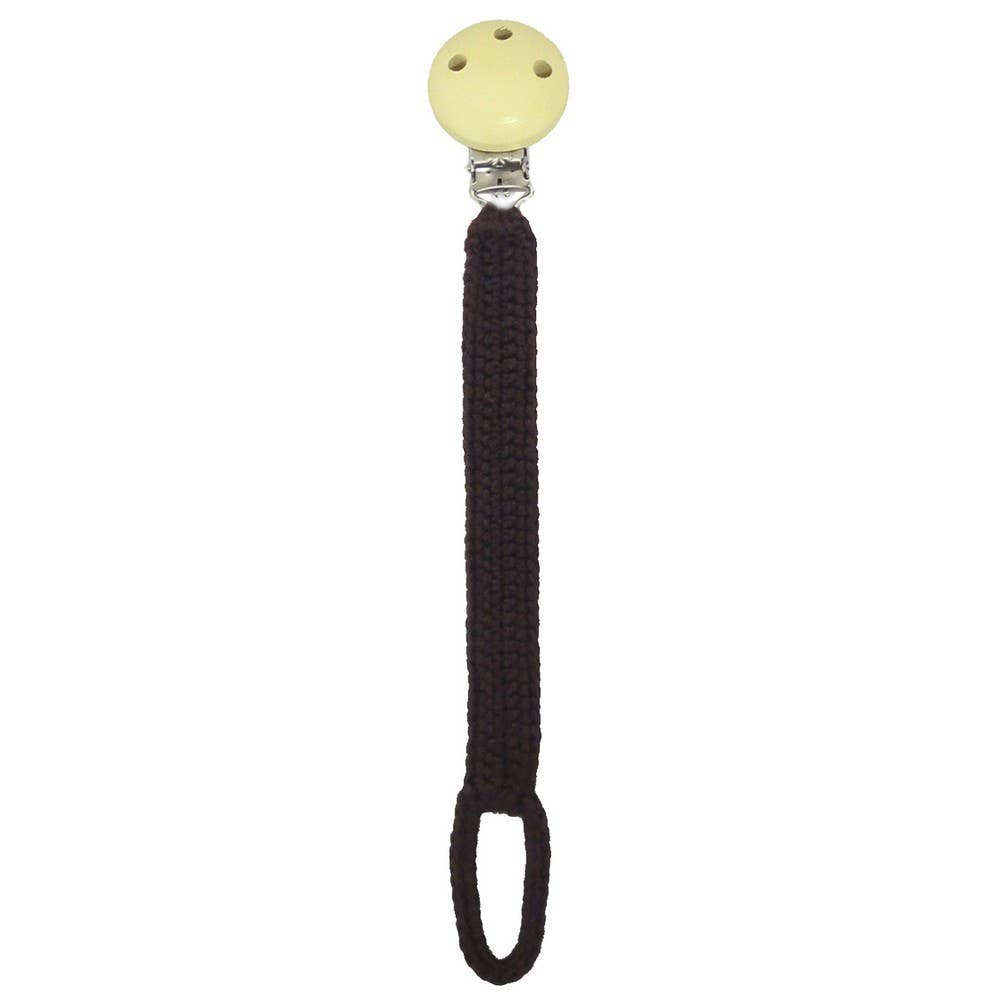 Attache-tétine au Crochet -  Marron foncé
