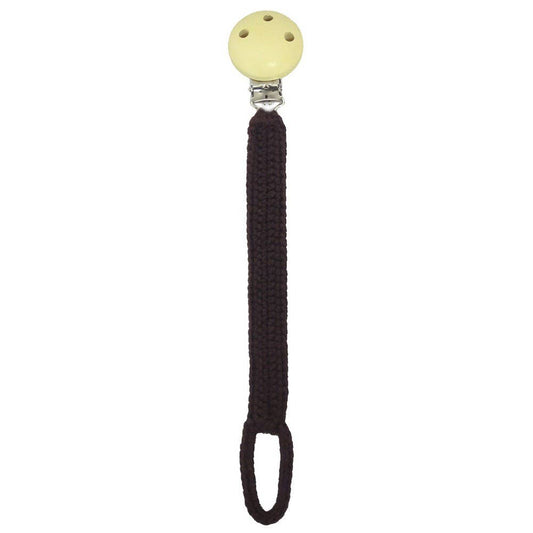 Attache-tétine au Crochet -  Marron foncé