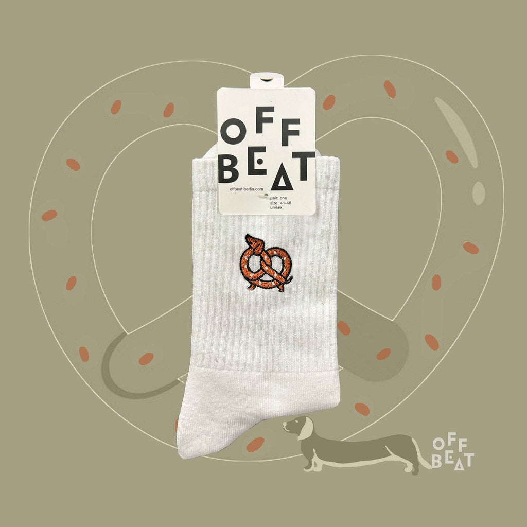 Chaussettes brodées teckel bretzel (Brezeldackel)