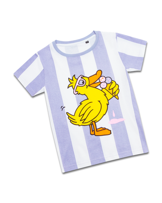 Flida die Ente mit Eiscreme – Gestreiftes T-Shirt für Kinder