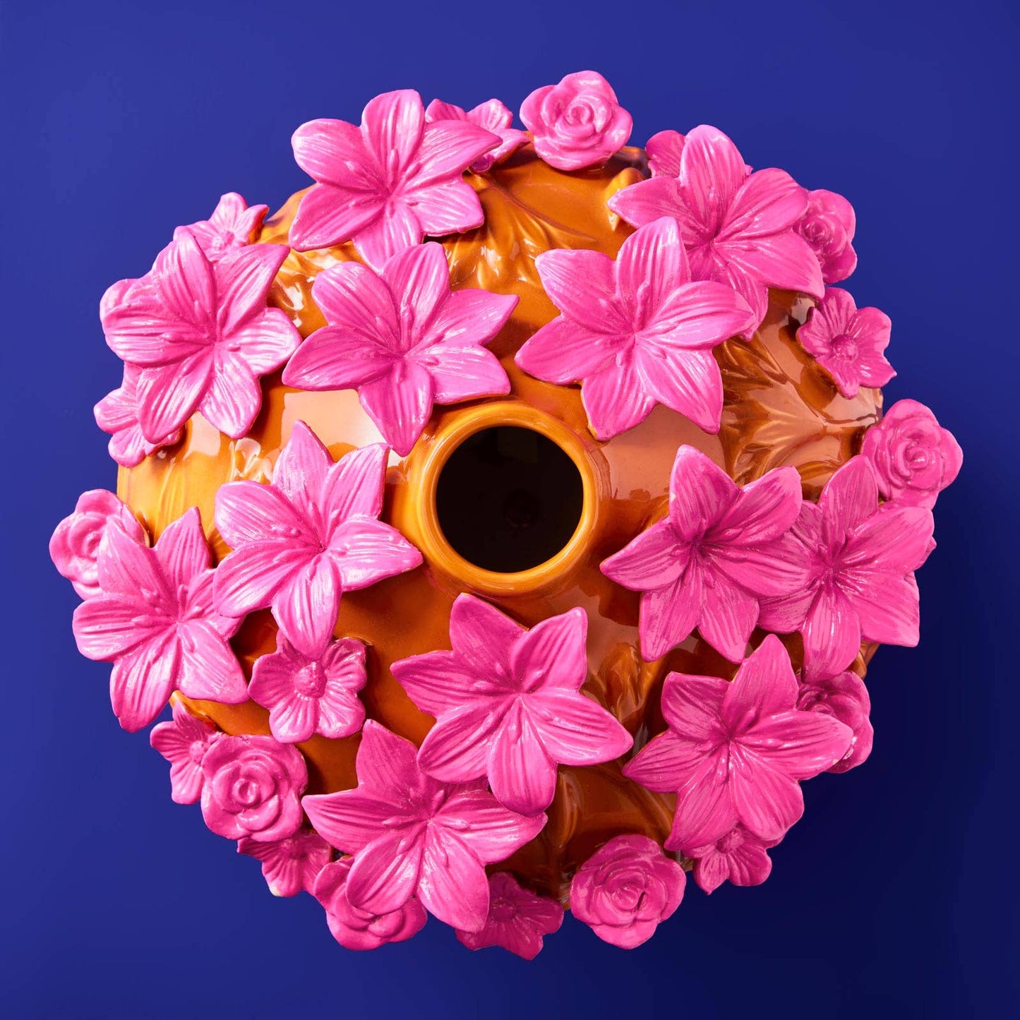 Verano Vase, orange/rosa Steinzeug, 34 x 29,5 cm