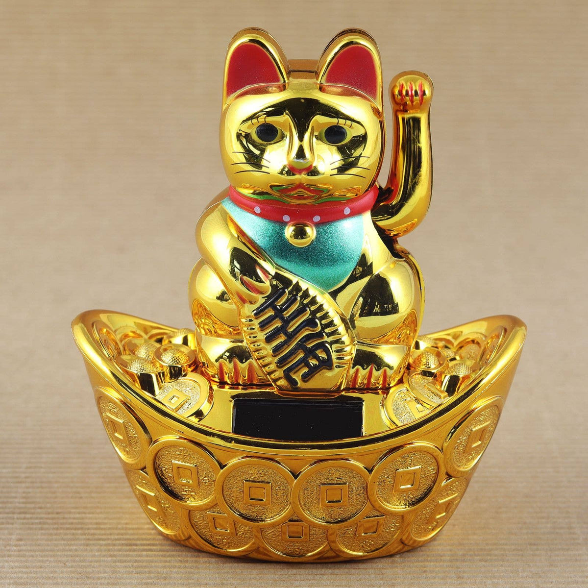 Lucky golden solar cat 10cm