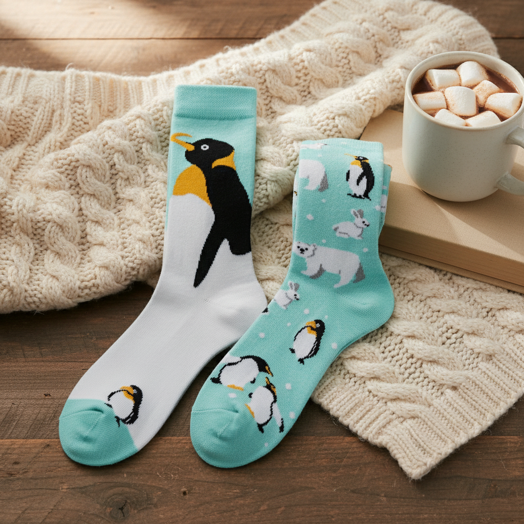 Polar Animal Mismatched Socks