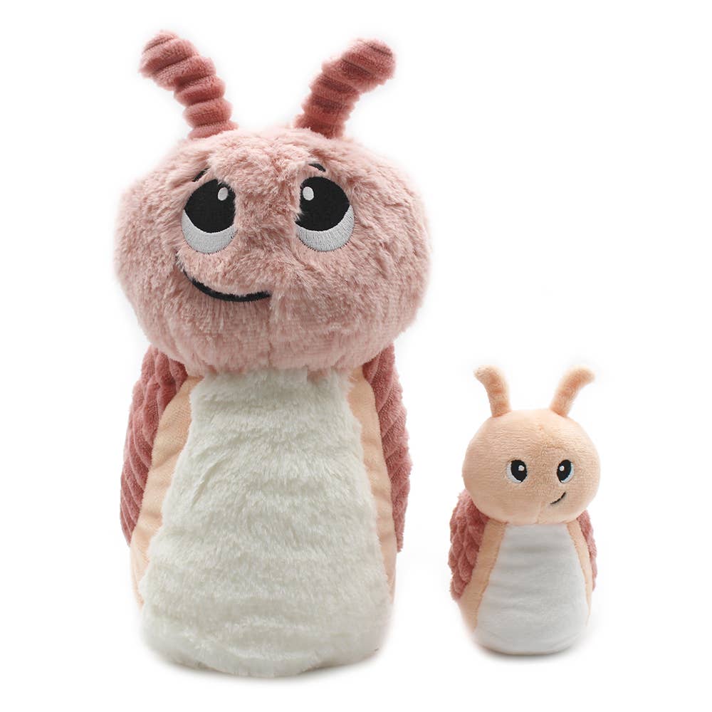 Peluche escargot Speedou maman et son bébé rose – Les Ptipotos