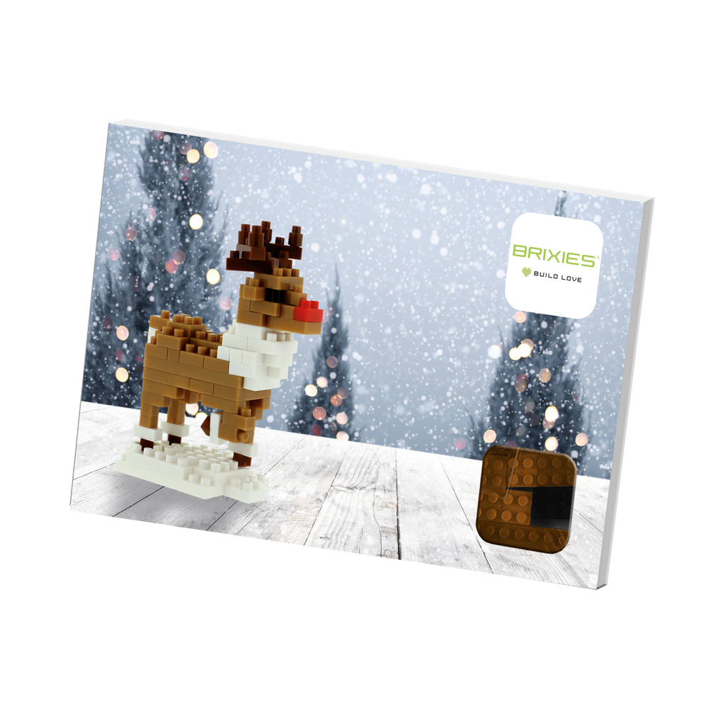 BRIXIES Postkarte in Rentierform