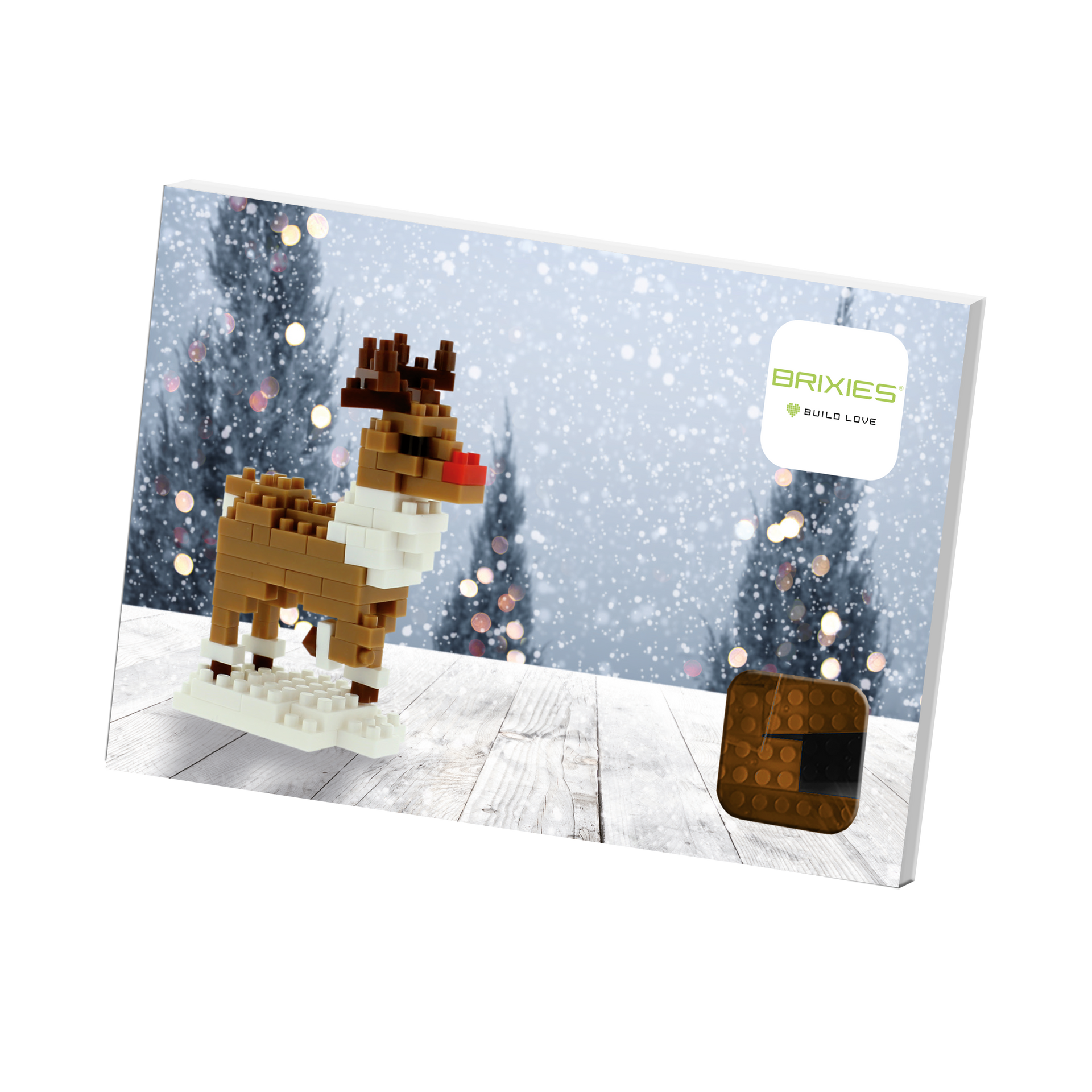 BRIXIES Postkarte in Rentierform