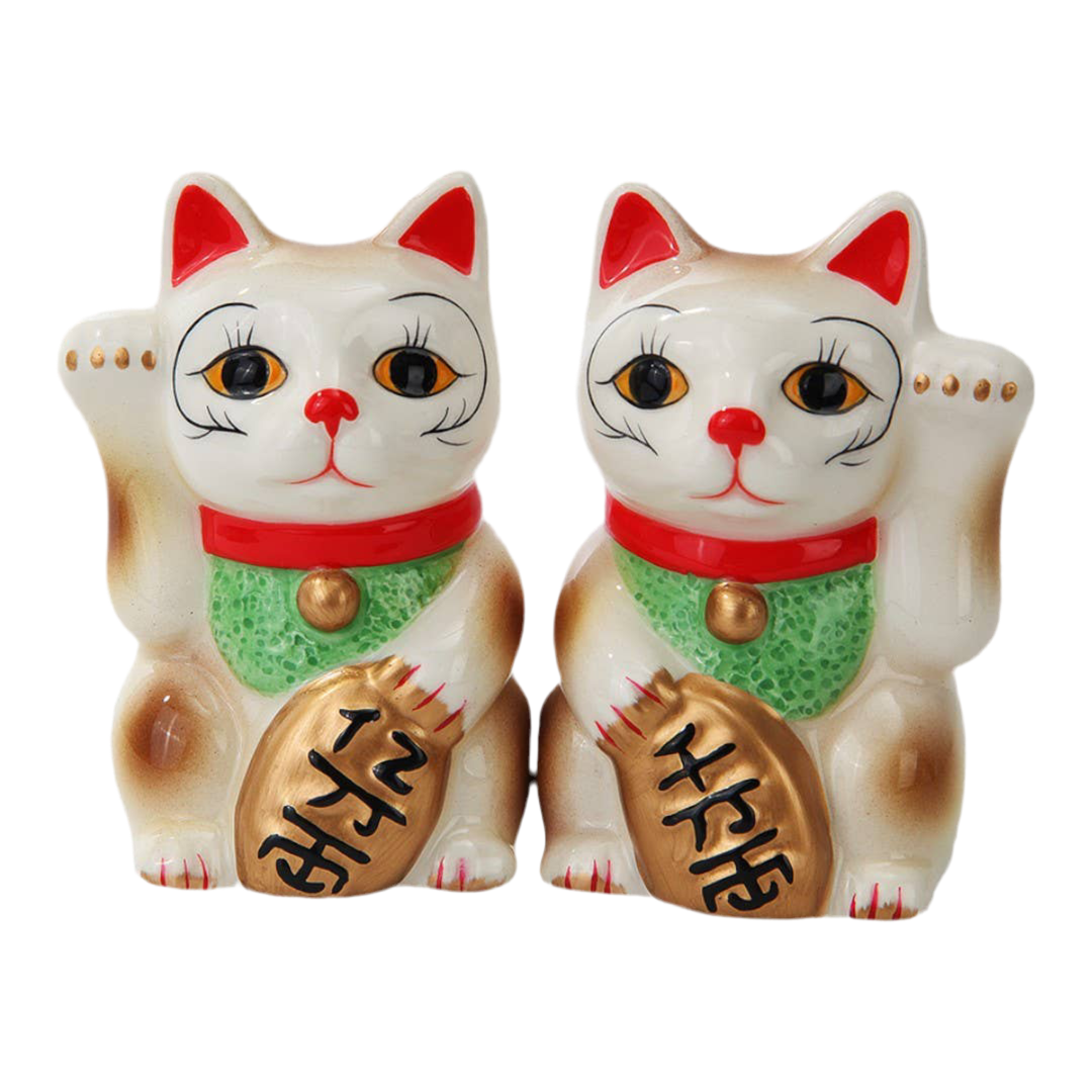 Sel et Poivre Chats Chanceux Blanc