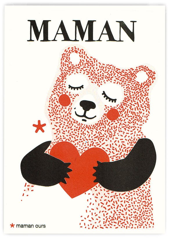 carte maman ours pied de poule 