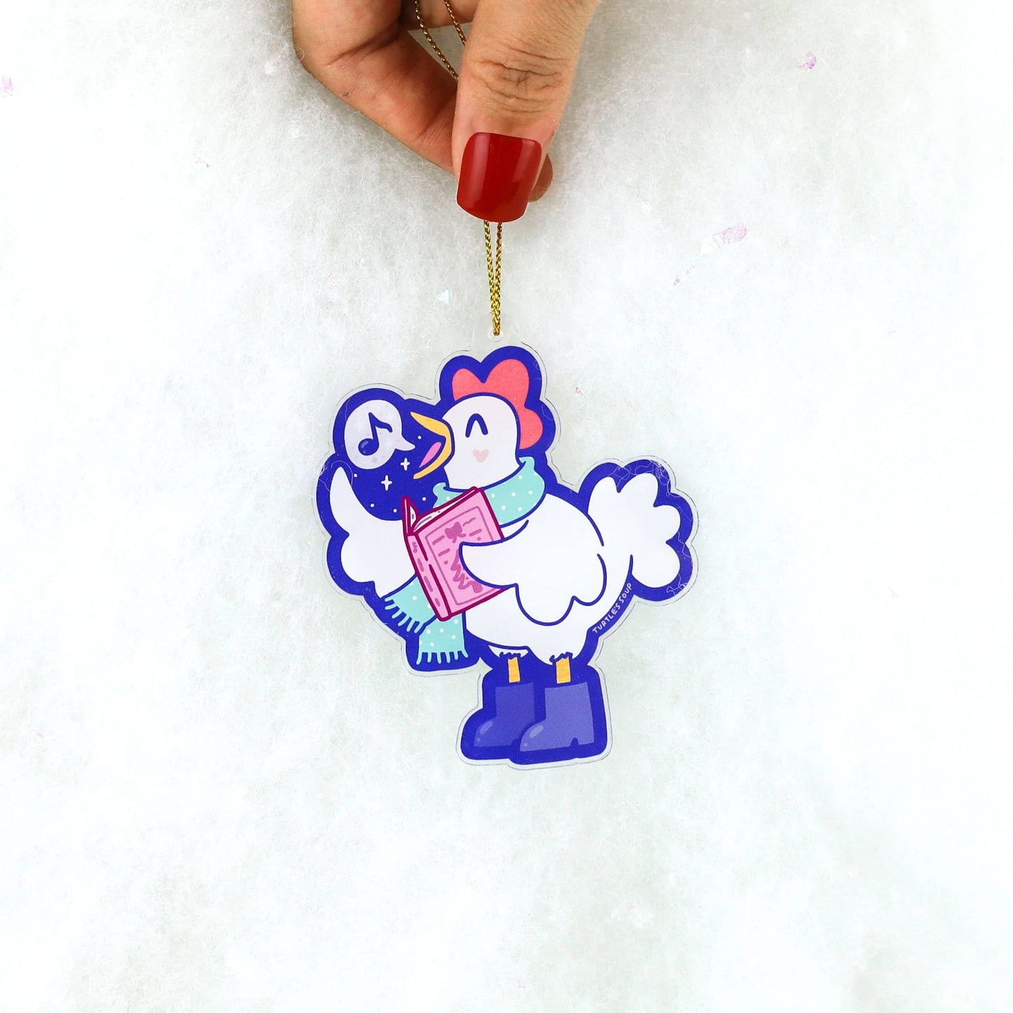 Zingende kip kerstversiering