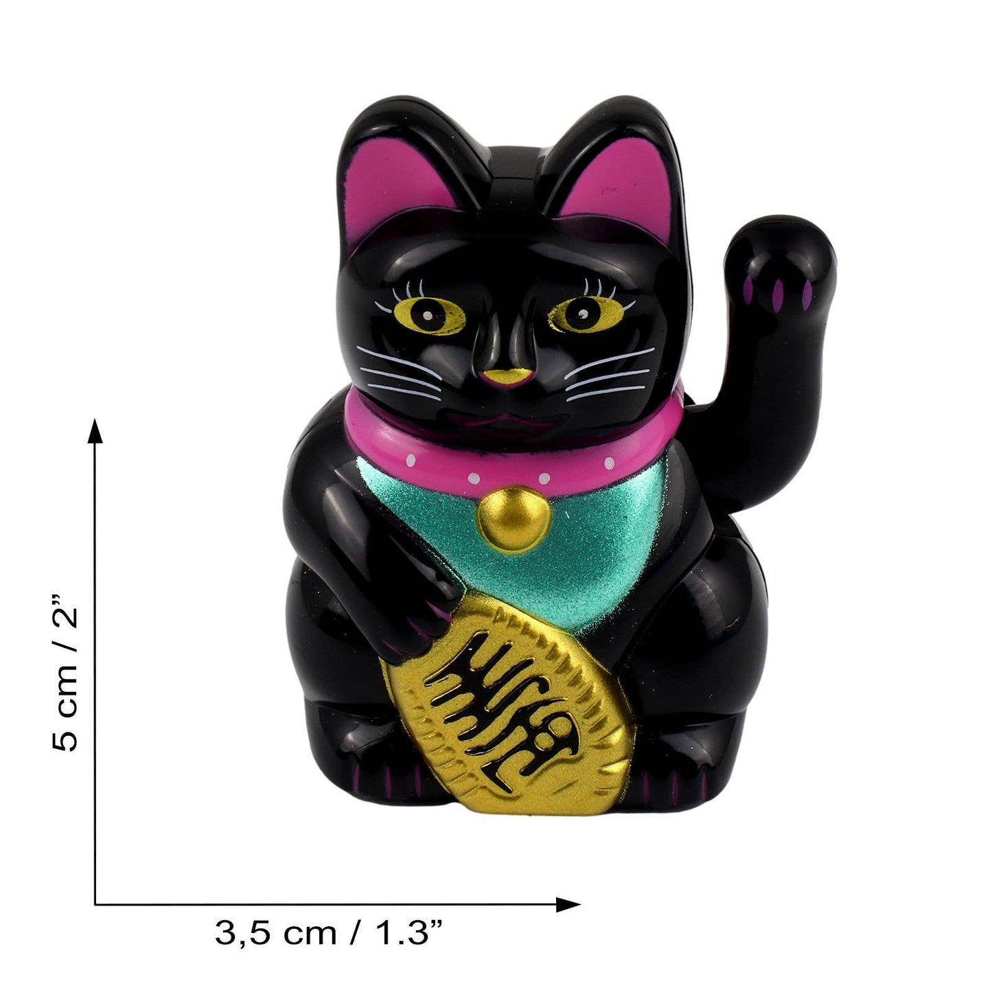 Solarbetriebene Glückskatze Mini schwarz 5cm