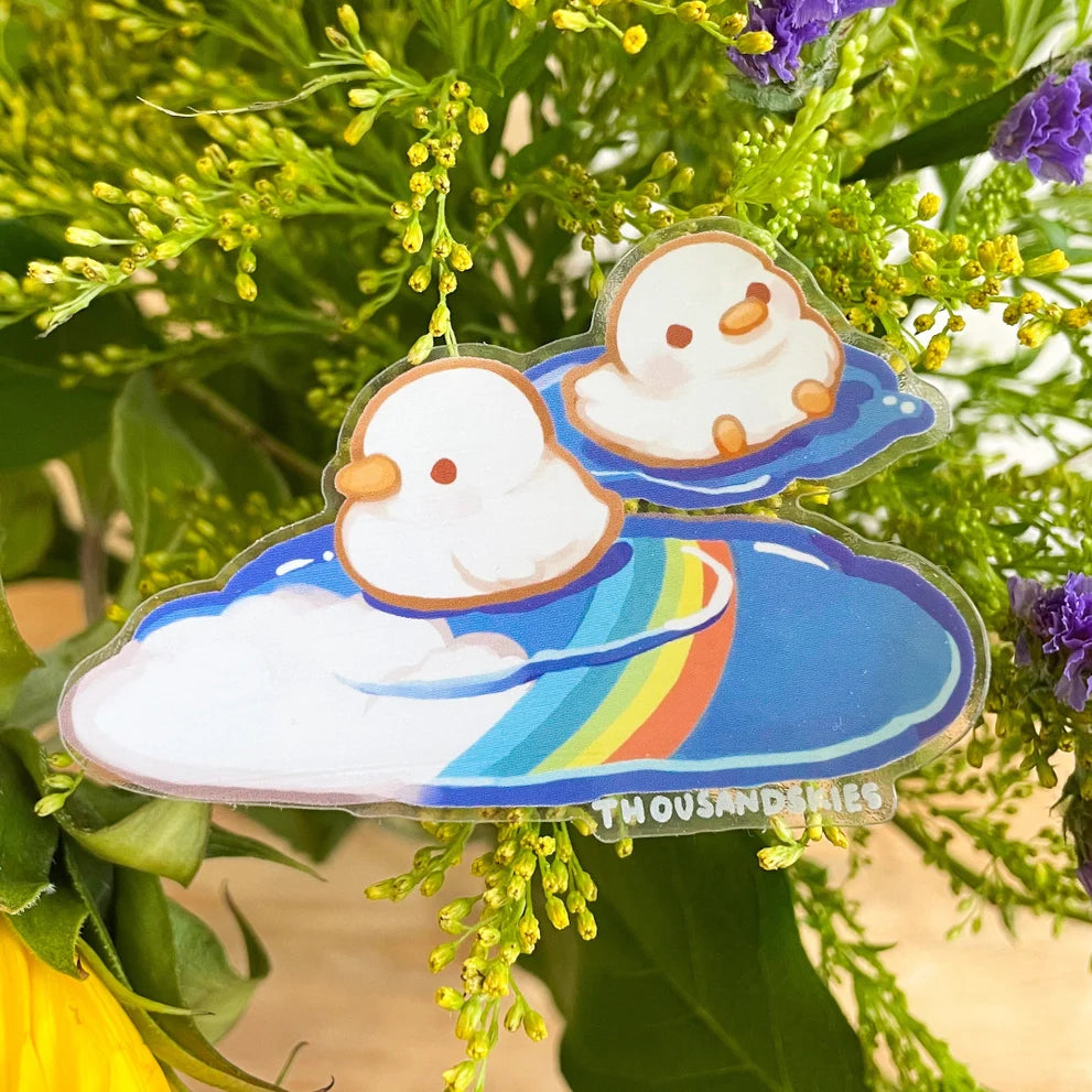 autocollant ducklings in rainbow puddles thousand skies 13502796