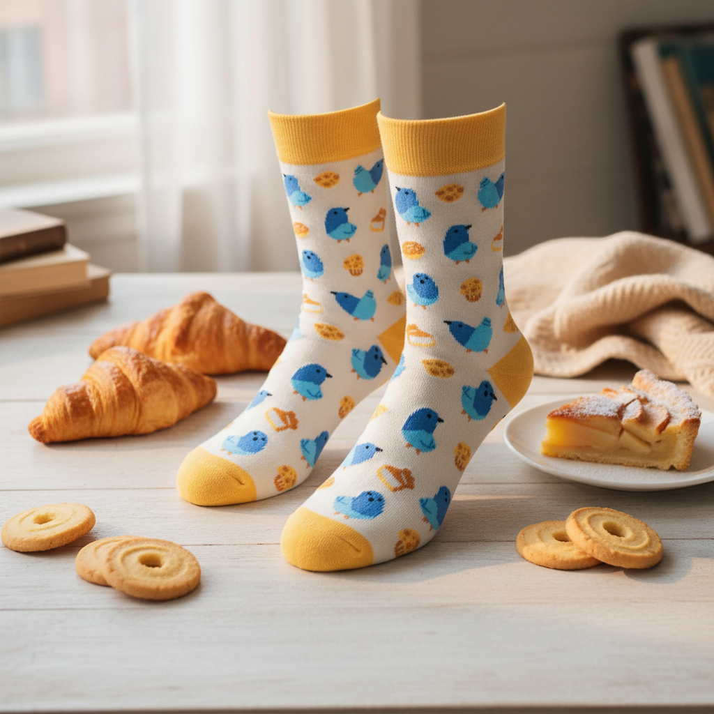Chaussettes Pigeons et Pâtisseries