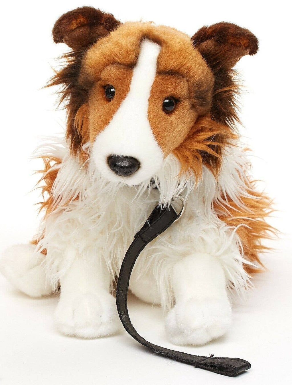 Peluche colley à poil long avec laisse Uni Toys