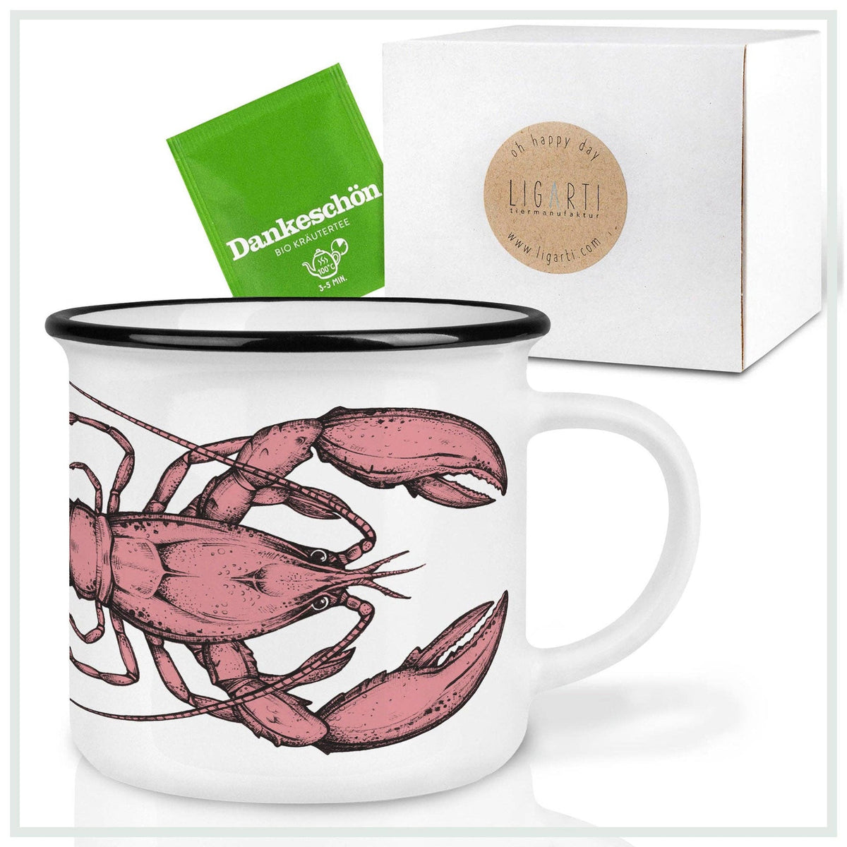 Tasse en céramique avec homard