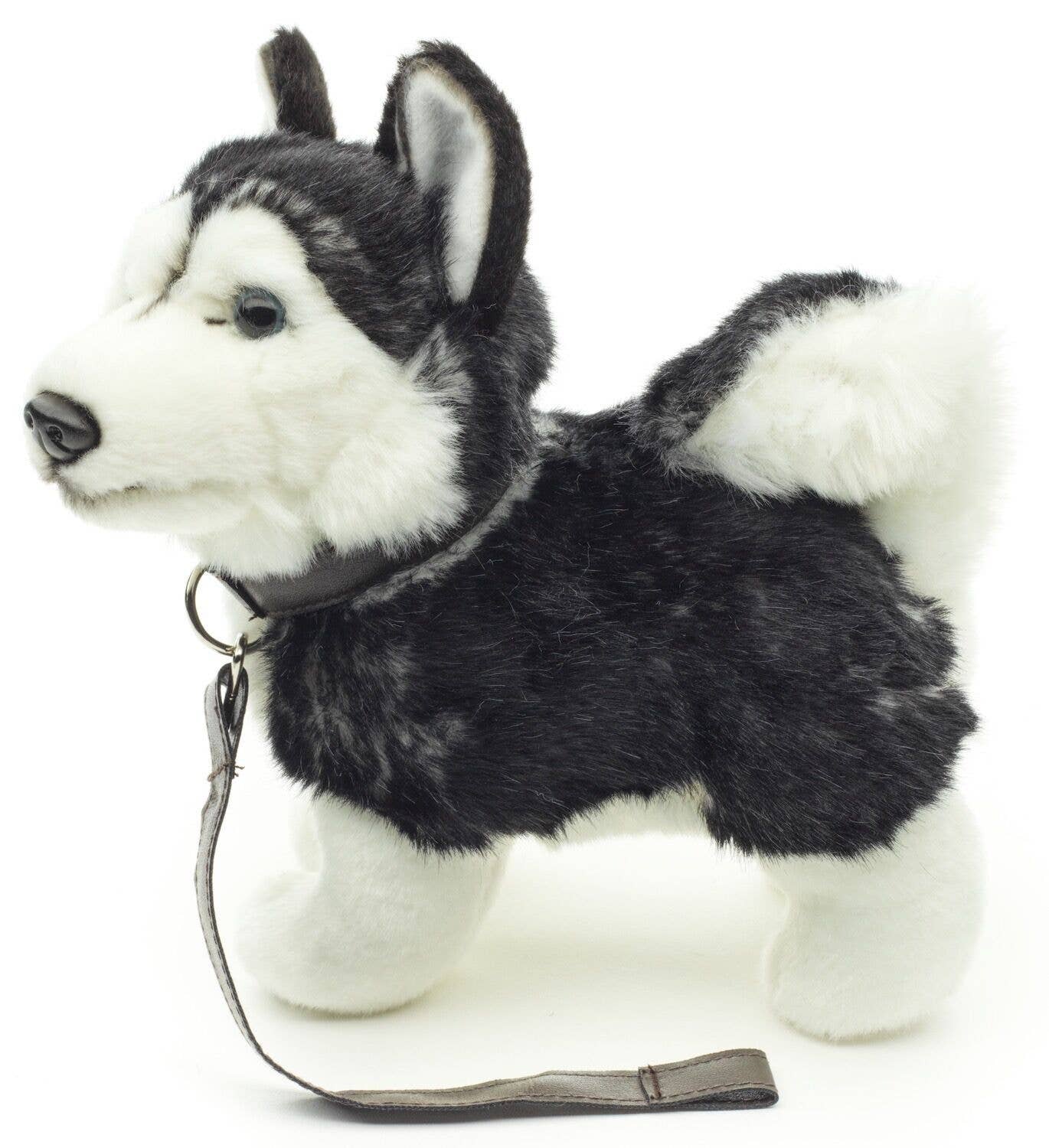 Peluche Chiot husky, debout avec laisse Uni Toys