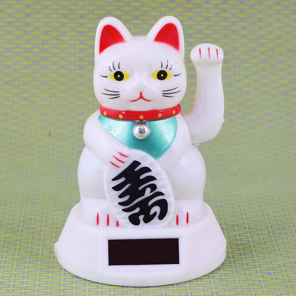Lucky Solar White Cat 12cm