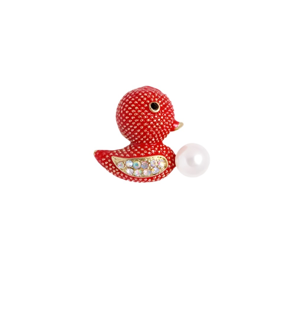 Broche Canard Rouge Canard de Bain CoinCaillerie