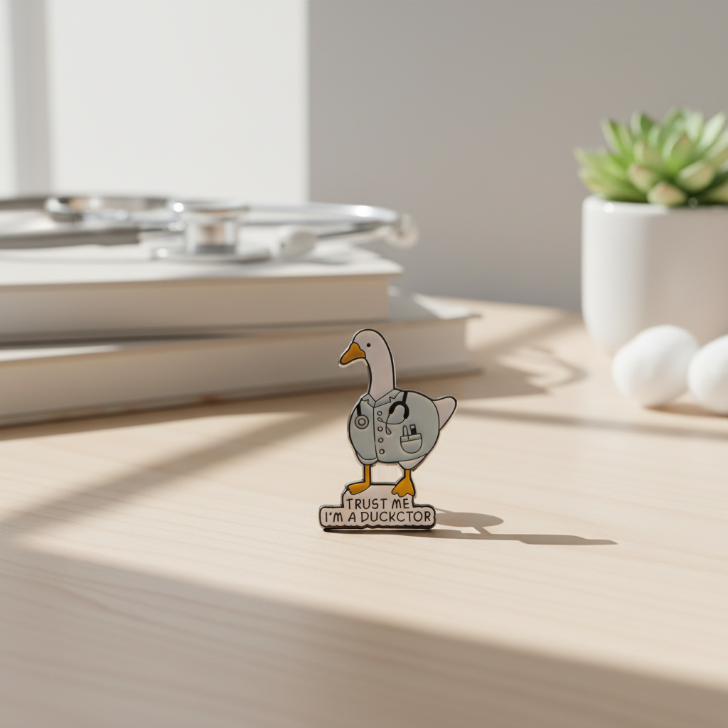 Ducktor Weiße Ente Button