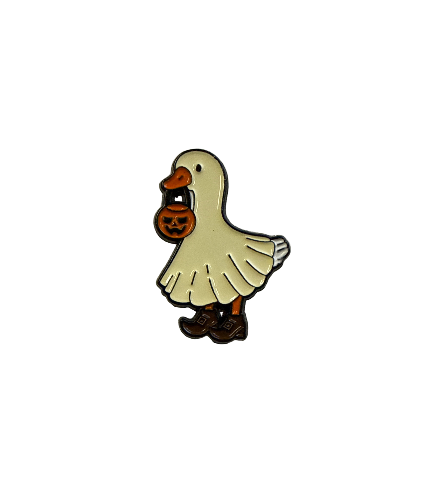 Photo produit - Pin's Canard Blanc Fantôme d’Halloween