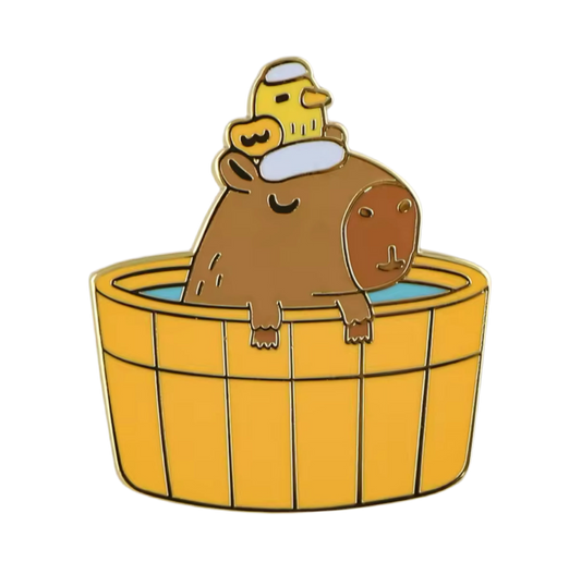 pins capybara dans son bain