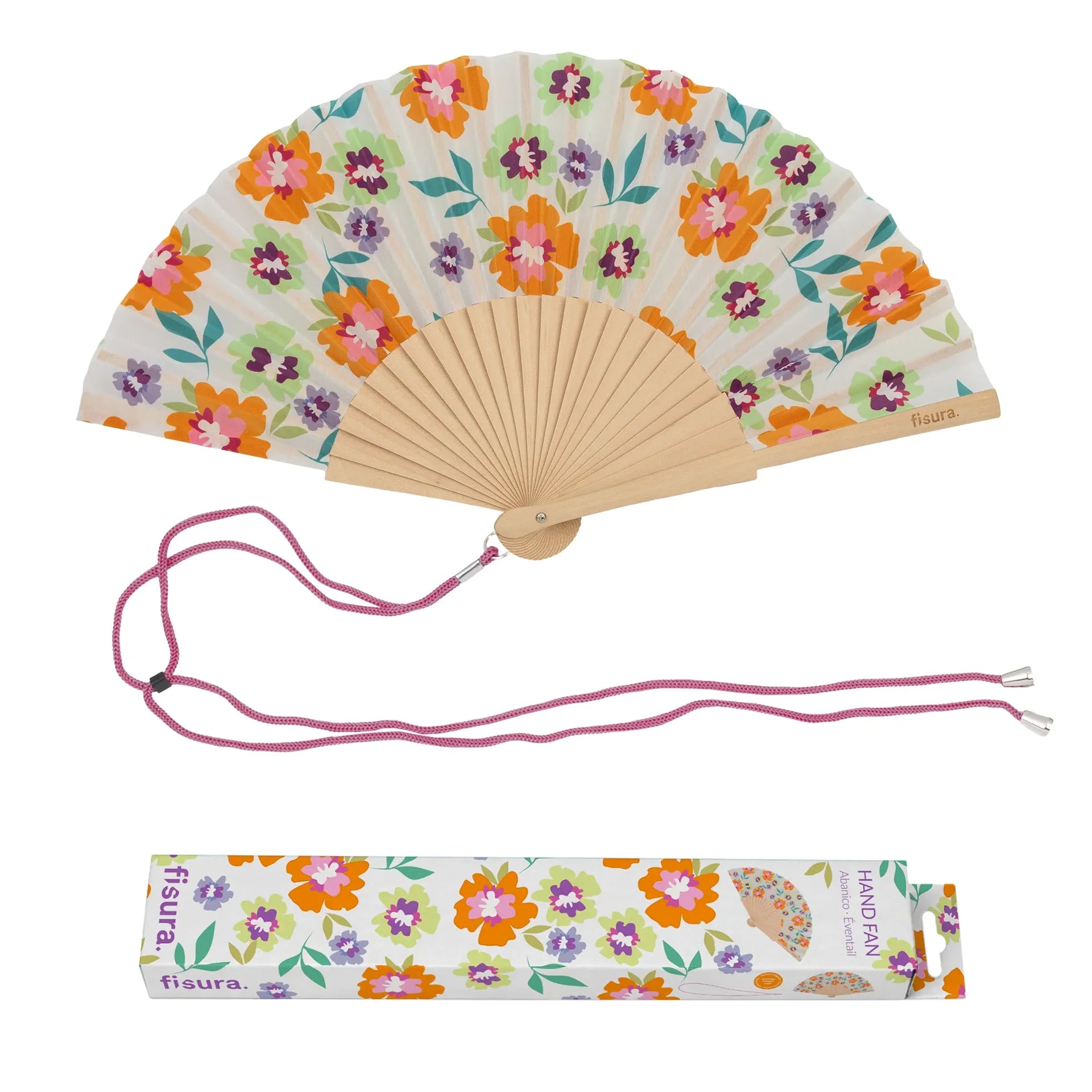Éventail Imprimé Fleurs de Jardin – Fisura