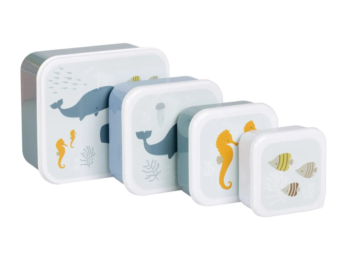 Lot de 4 boîtes repas et goûter - Océan – vue 3 – A Little Lovely Company
