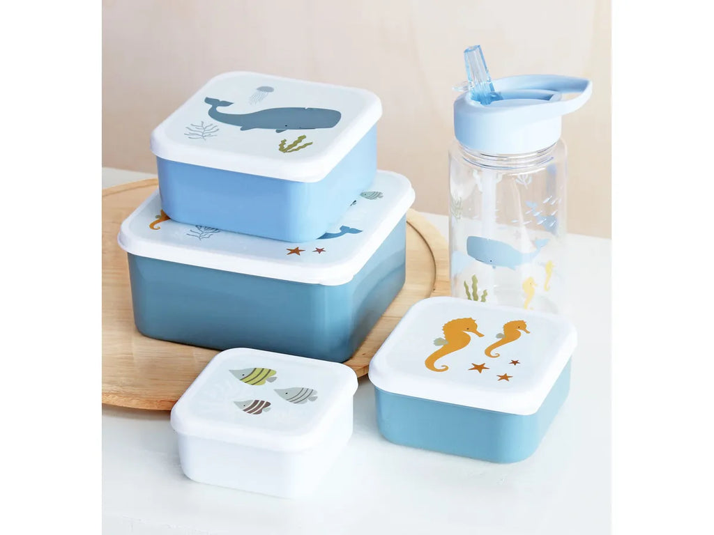 Lot de 4 boîtes repas et goûter - Océan – vue 5 – A Little Lovely Company
