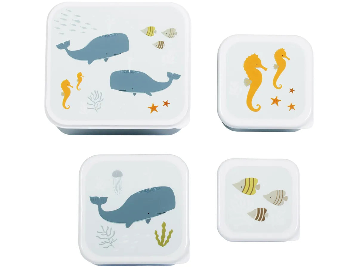 Lot de 4 boîtes repas et goûter - Océan – A Little Lovely Company
