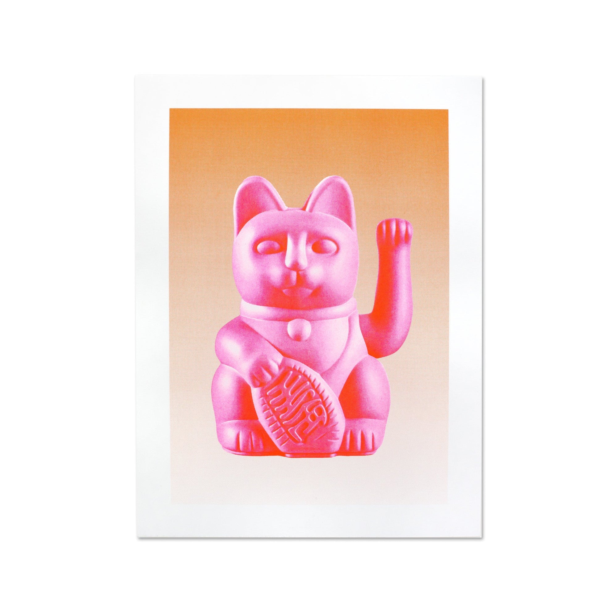 Artprint Chat Chanceux Rose - le Chat Chanceux