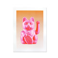 Artprint Chat Chanceux Rose