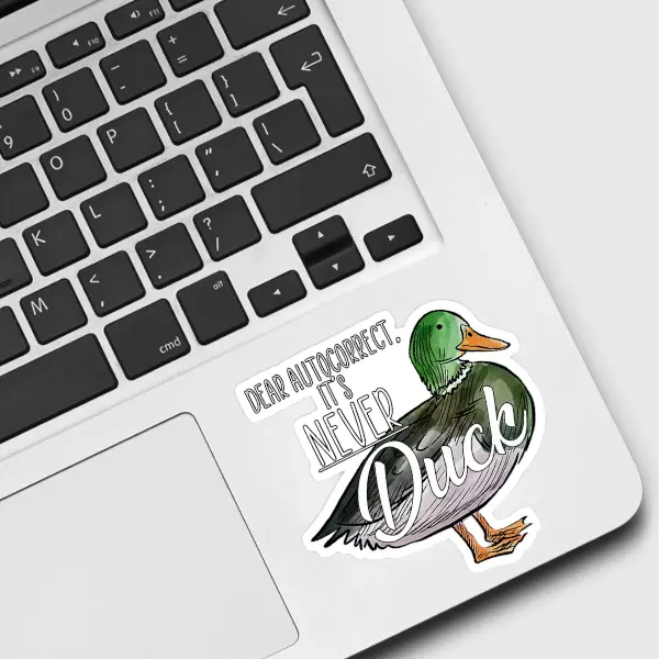 autocollant autocorrection its never duck ace the pitmatian co 