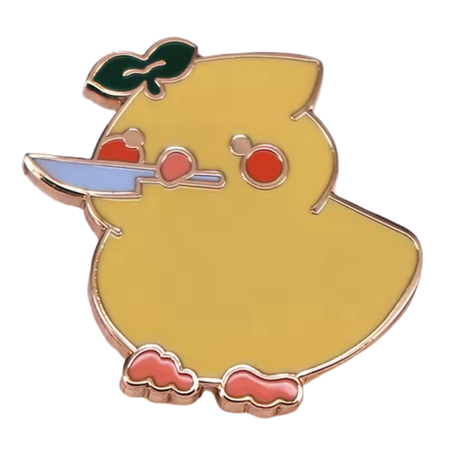 pin s canard jaune courageux