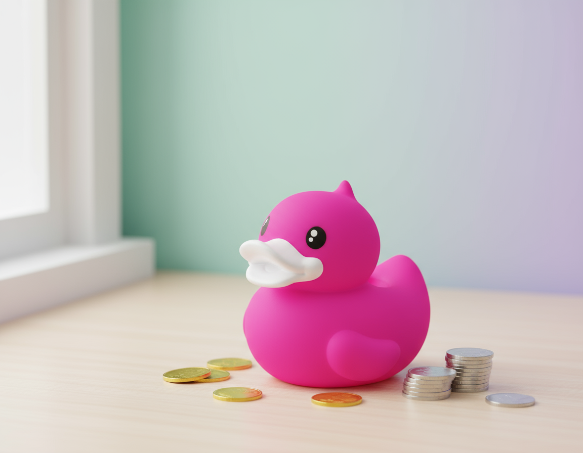 Mealheiro Pequeno Pato Fúcsia